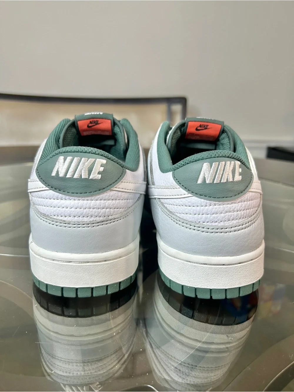 Nike Dunk Low Smoke Grey Bicoastal Green Leather Sneakers Mens Size 13